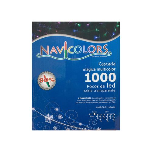 Serie Cascada Luz Multicolor 1000 Led 8 Funciones 20 Metros