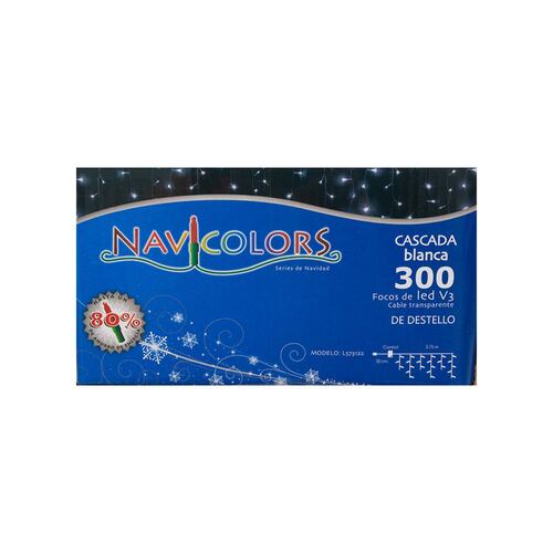 Serie Tipo Cascada Luz Blanca 300 Led 8 Funciones 4 Metros
