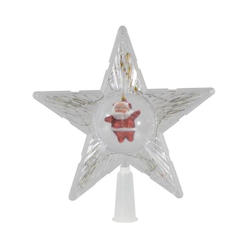 Estrella Fugaz Punta De Arbol Navideño Luzled Plástico 20cm