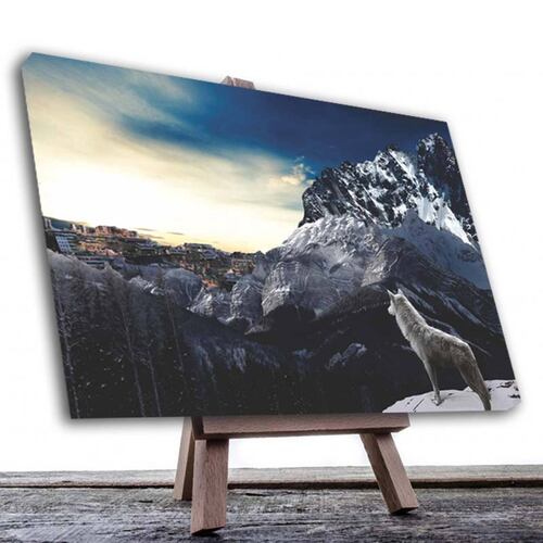 Cuadro Decorativo Canvas  Lobo en las Montañas..