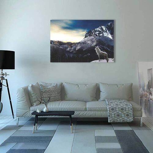 Cuadro Decorativo Canvas  Lobo en las Montañas..