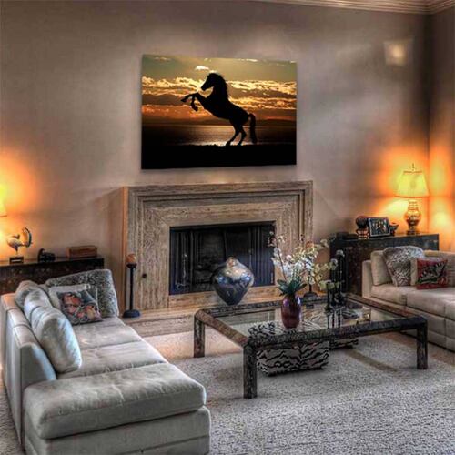 Cuadro Decorativo Caballo Rampante en el Atardecer