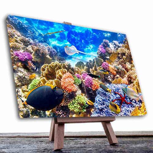 Cuadro Decorativo Canvas Paisaje de Arrecifes y Peces 2 de 90 X 60 cm