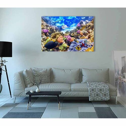 Cuadro Decorativo Canvas Paisaje de Arrecifes y Peces 2 de 90 X 60 cm