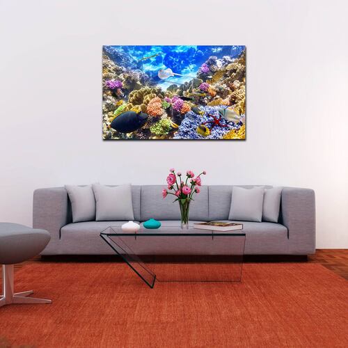 Cuadro Decorativo Canvas Paisaje de Arrecifes y Peces 2 de 90 X 60 cm