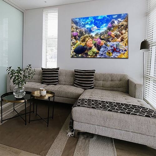 Cuadro Decorativo Canvas Paisaje de Arrecifes y Peces 2 de 90 X 60 cm