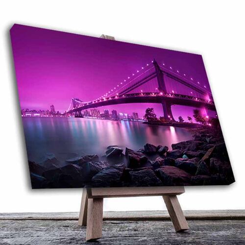 Cuadro Decorativo Canvas Paisaje del Puente cercano a la Isla Libertad NY de 120 X 80 cm.