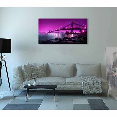 Cuadro Decorativo Canvas Paisaje del Puente cercano a la Isla Libertad NY de 120 X 80 cm.