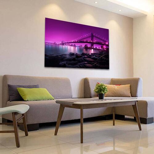 Cuadro Decorativo Canvas Paisaje del Puente cercano a la Isla Libertad NY de 120 X 80 cm.