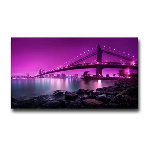 Cuadro Decorativo Canvas Paisaje del Puente cercano a la Isla Libertad NY de 120 X 80 cm.