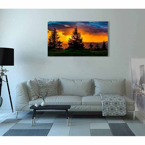Cuadro Decorativo Canvas Paisaje de Bosque al atardecer de 60 x 40 cm