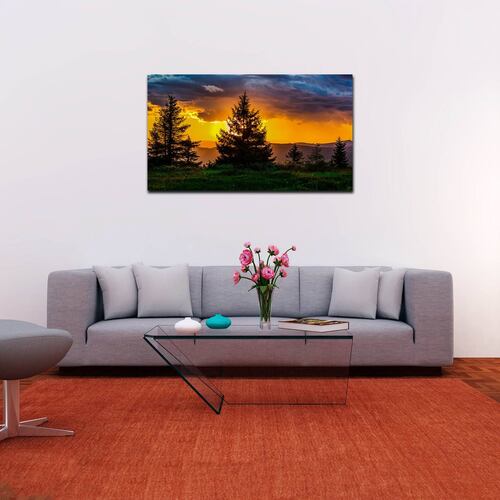 Cuadro Decorativo Canvas Paisaje de Bosque al atardecer de 60 x 40 cm