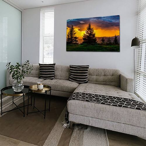 Cuadro Decorativo Canvas Paisaje de Bosque al atardecer de 60 x 40 cm