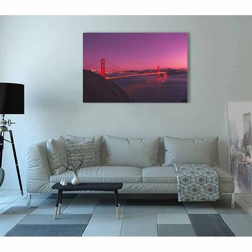 Cuadro Decorativo Canvas Paisaje del Puente Golden Gate en san Francisco de 135 X 90 cm.