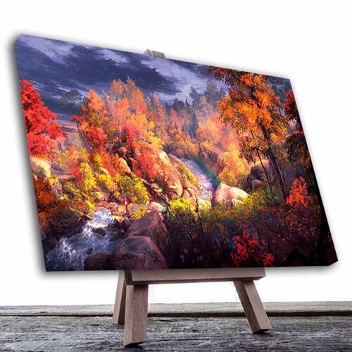 Cuadro Decorativo Canvas Paisaje de Rio en las Montañas de 90 X 60 cm