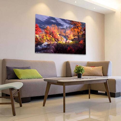 Cuadro Decorativo Canvas Paisaje de Rio en las Montañas de 90 X 60 cm