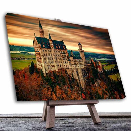 Cuadro Decorativo Canvas Paisaje Castillo Neuschwanstein en Alemania  #2 de 135 X 90 cm.
