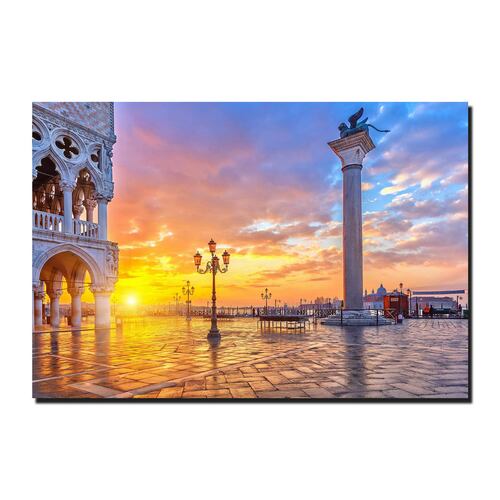 Cuadro Decorativo Canvas Paisaje de la Basílica de San Marcos en Italia de 120 X 80 cm.