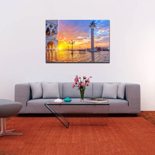 Cuadro Decorativo Canvas Paisaje de la Basílica de San Marcos en Italia de 120 X 80 cm.