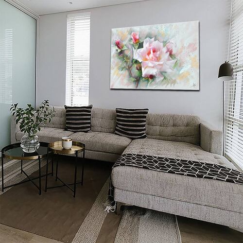 Cuadro Decorativo Canvas Paisaje de Arte de una Rosa de 60 x 40 cm