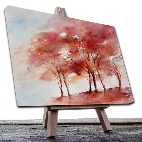 Cuadro Decorativo Canvas Paisaje de Arboles pintados, Arte de 60 x 40 cm