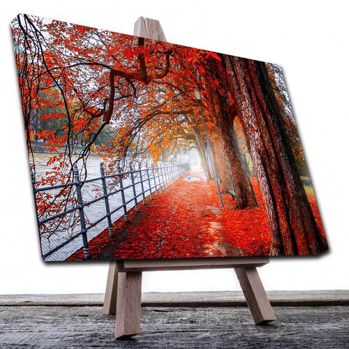 Cuadro Decorativo Canvas Paisaje de arboles en Otoño de  135 X 90 cm.