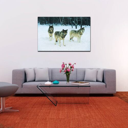 Cuadro Decorativo Canvas Paisaje de Lobos de 120 X 60 cm.