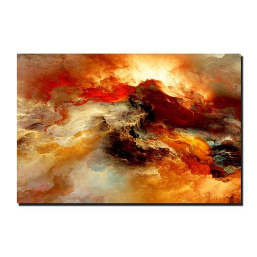 Cuadro Decorativo Canvas Paisaje Abstracto de colores cálidos de 120 X 60 cm.