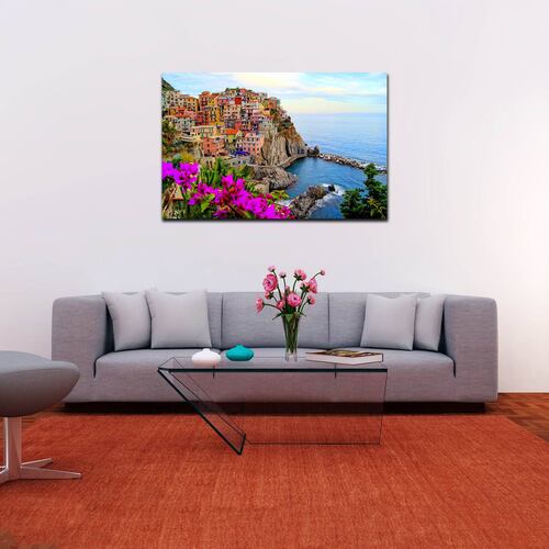 Cuadro Decorativo Canvas Paisaje del Parque Nacional de Italia Cinque Terre de 120 X 60 cm.