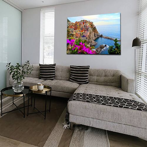 Cuadro Decorativo Canvas Paisaje del Parque Nacional de Italia Cinque Terre de 120 X 60 cm.
