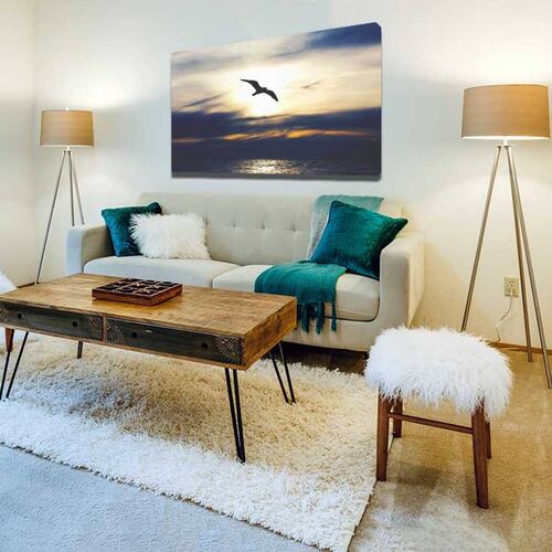Cuadro Decorativo Canvas Gaviota en el Atardecer 120 X 60 cm.