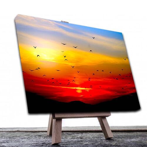 Cuadro Decorativo Canvas atardecer rojo y amarillo 120 X 60 cm.