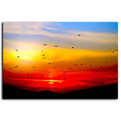 Cuadro Decorativo Canvas atardecer rojo y amarillo 120 X 60 cm.