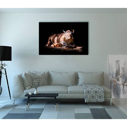 Cuadro Decorativo Canvas Rinoceronte acostado 120 X 60 cm.