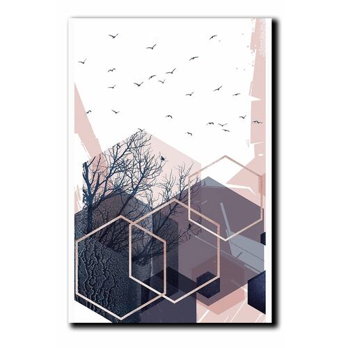 Cuadros Decorativos Set de 3 pzs Canvas figura geométricas moderno 40 X 60 cm
