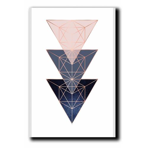 Cuadros Decorativos Set de 3 pzs Canvas figura geométricas moderno 40 X 60 cm