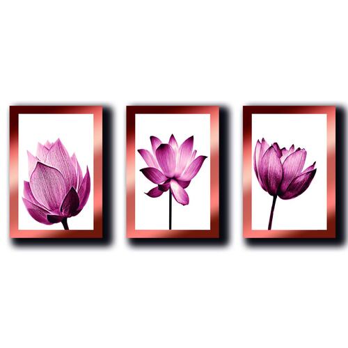 Cuadros Decorativos Set de 3 pzs Canvas de Flores 60 X 90 cm.
