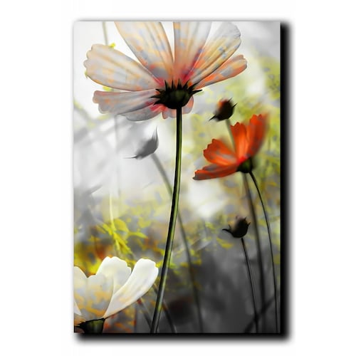Cuadros Decorativos Set de 3 pzs Canvas de Flores con dorado 60 X 90 cm.