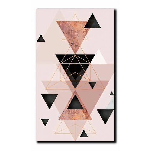 Cuadros Decorativos Set de 3 pzs figuras geométricas moderno Rosa 60 X 90 cm.