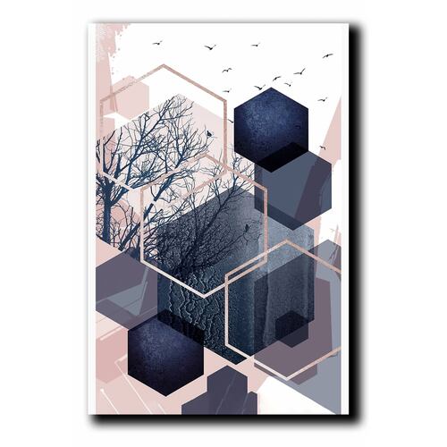 Cuadros Decorativos Set de 3 piezas Canvas figura geométricas moderno 60X90 cm cada uno.
