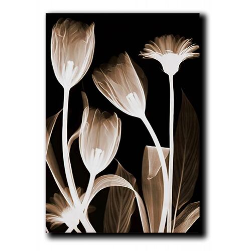 Cuadros Decorativos Set de 3 pzs Flores doradas moderno #2 30 X 45 cm
