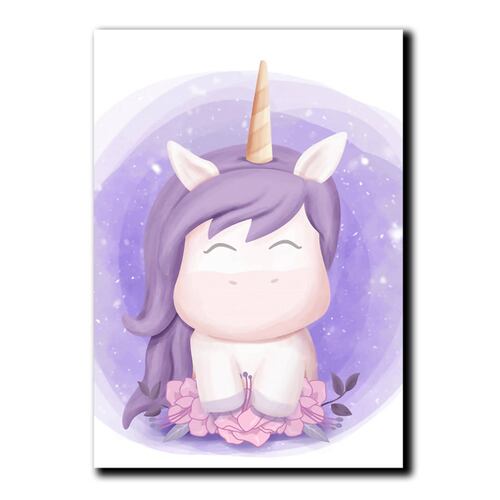 Cuadros Decorativos Set de 3 Piezas Para niñas Unicornio, Jirafa y globos 20 X 30 cm.