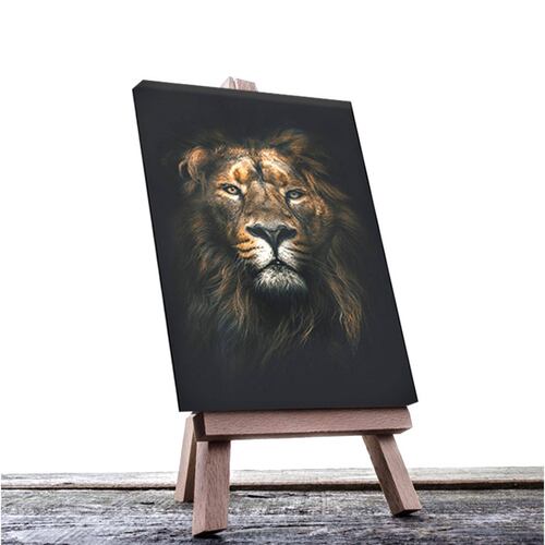 Cuadro Decorativo Leon con Fondo Negro  80 X 120 cm.