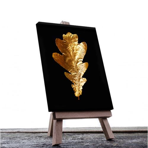 Cuadro Decorativo Moderno de hojas en dorado #55 de 80 X 120 cm.
