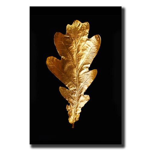 Cuadro Decorativo Moderno de hojas en dorado #55 de 80 X 120 cm.