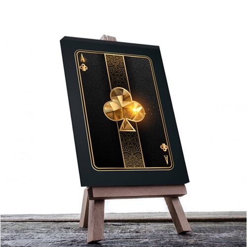 Cuadro Decorativo As de Trebol Dorado de 80 X 120 cm.