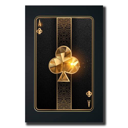 Cuadro Decorativo As de Trebol Dorado de 80 X 120 cm.