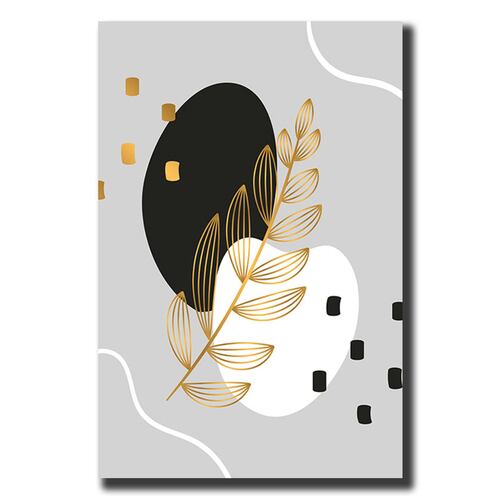 Cuadro Decorativo Hojas Doradas Minimalistas #89 de 40 x 60 cm