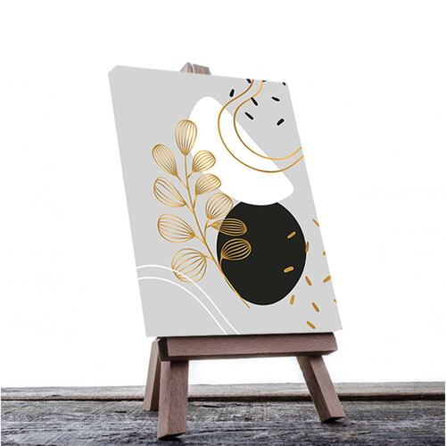 Cuadro Decorativo Hojas Doradas Minimalistas #95 de 80 X 120 cm.