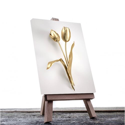Cuadro Decorativo Hojas Doradas Minimalistas #98 de 80 X 120 cm.